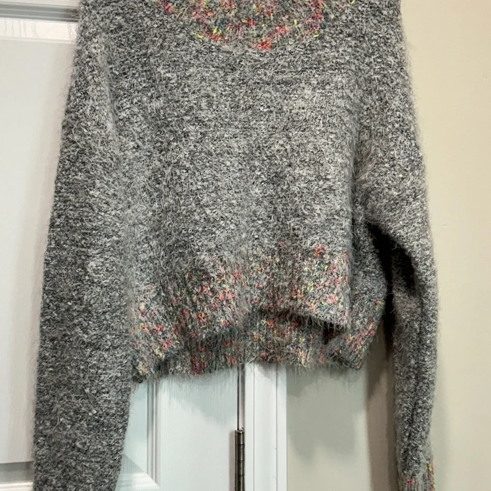 FREE PEOPLE Stardust Pullover Sweater Women's Size XS Dove Combo .